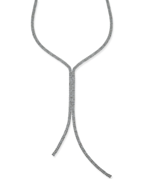 image of Thalia Sodi Silver-Tone Rhinestone Lariat Necklace, Created for Macy-s