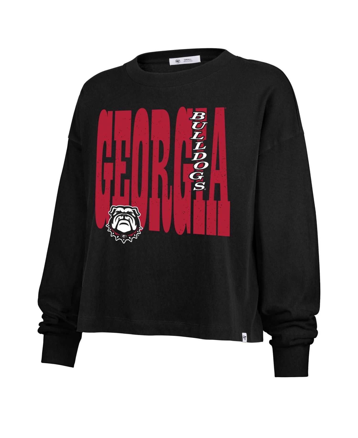 Women's Black Georgia Bulldogs Stacked Sydney Long Sleeve T-Shirt