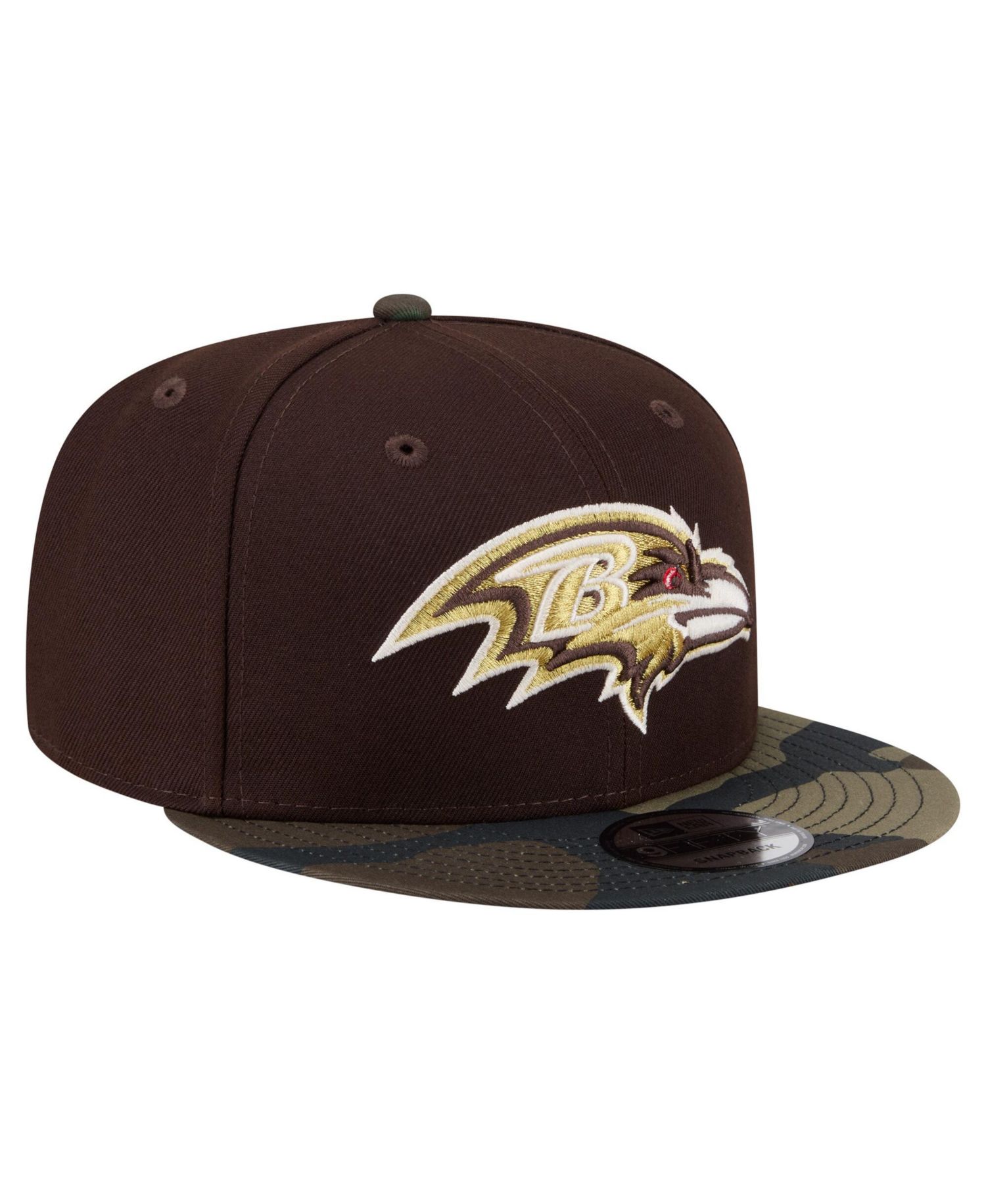 Men's Dark Brown Baltimore Ravens Burnt Wood Camo 9FIFTY Snapback Hat