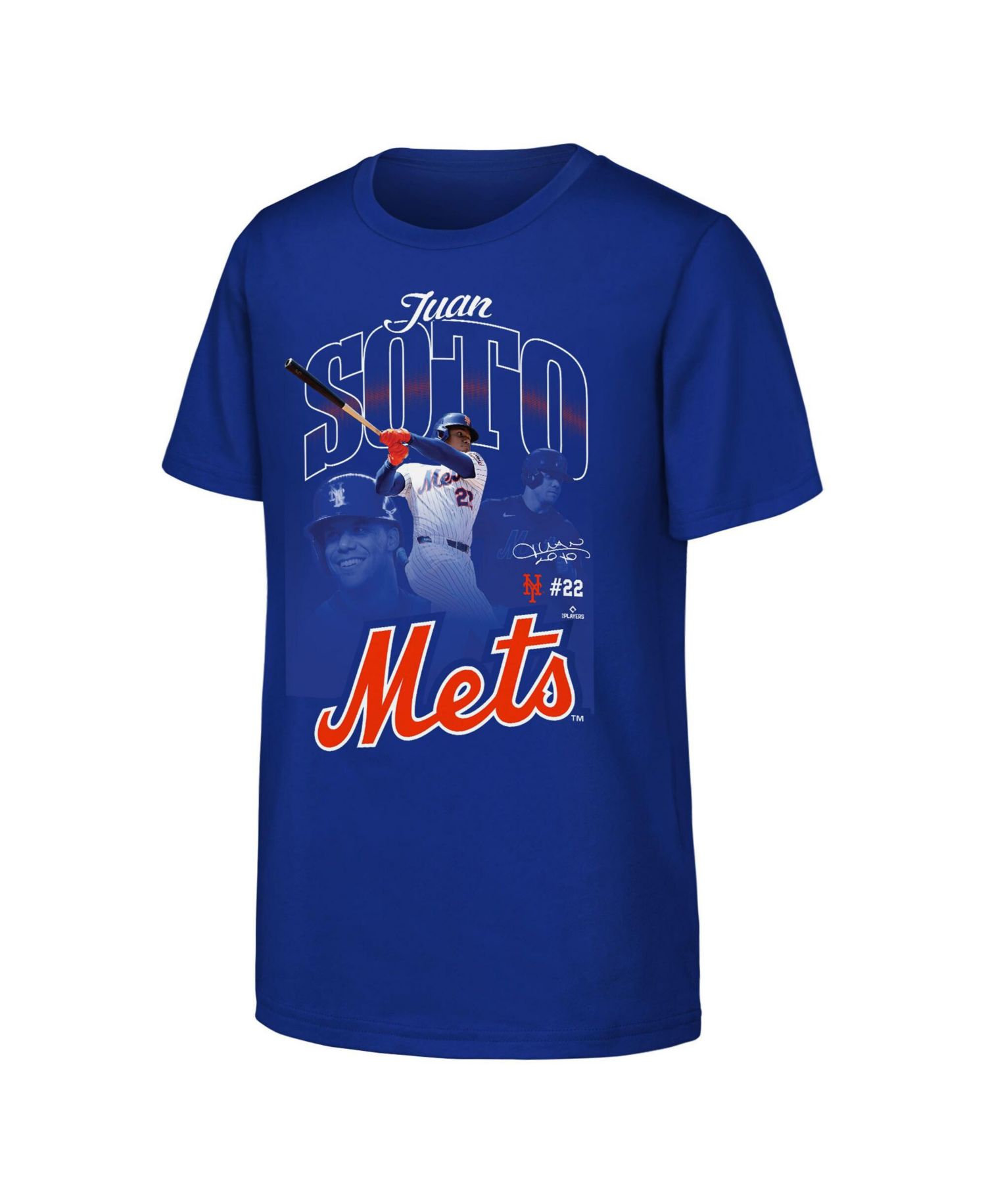 Big Boys and Girls Juan Soto Royal New York Mets Triple Player Graphic T-Shirt
