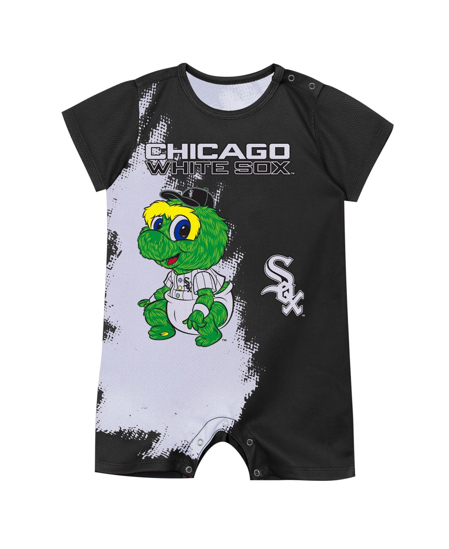 Baby Boys and Girls Black Chicago White Sox Baby Mascot Bodysuit