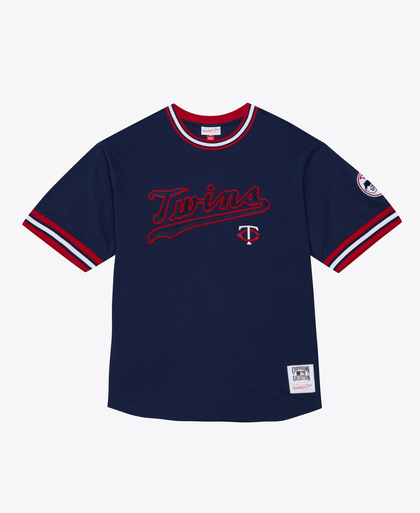 Мужская футболка Mitchell & Ness Navy Minnesota Twins Wild Pitch Ringer — фото 1