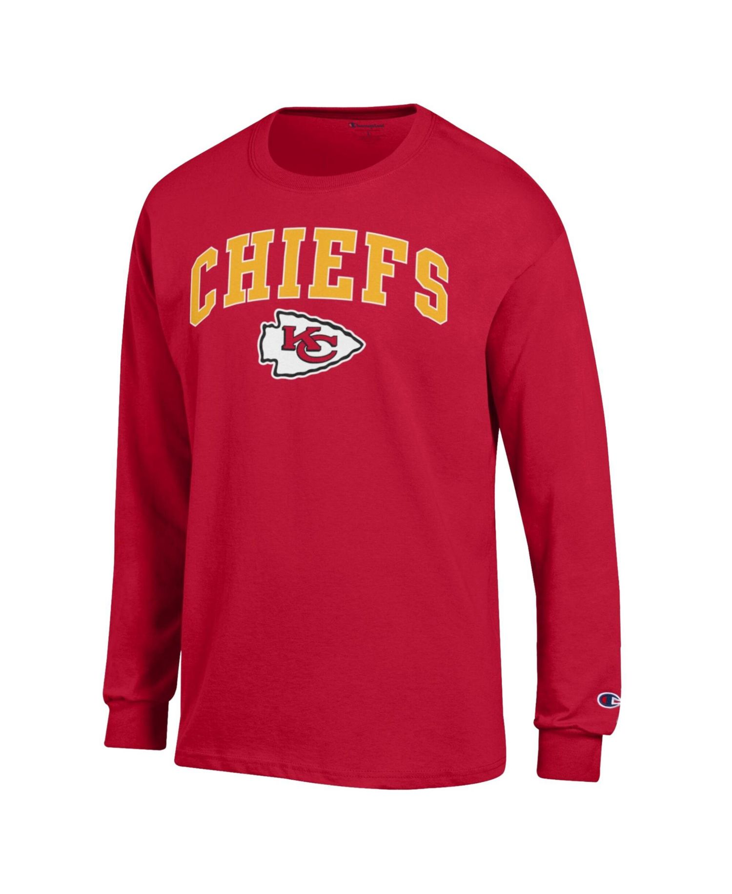 Men's Red Kansas City Chiefs Arch Over Logo Long Sleeve T-Shirt