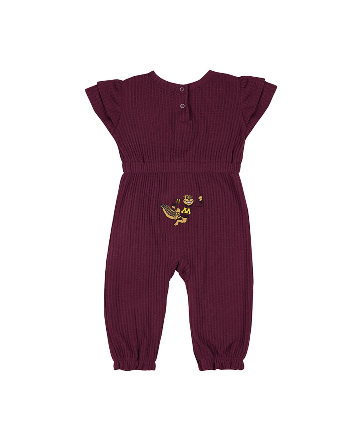 Baby Boys and Girls Maroon Minnesota Golden Gophers Beautopia Waffle Knit Romper