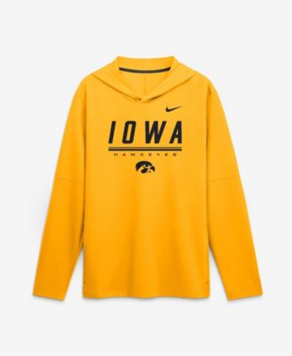 Men's Gold Iowa Hawkeyes 2026 Sideline Lightweight Long Sleeve Hooded Dri-FIT T-Shirt