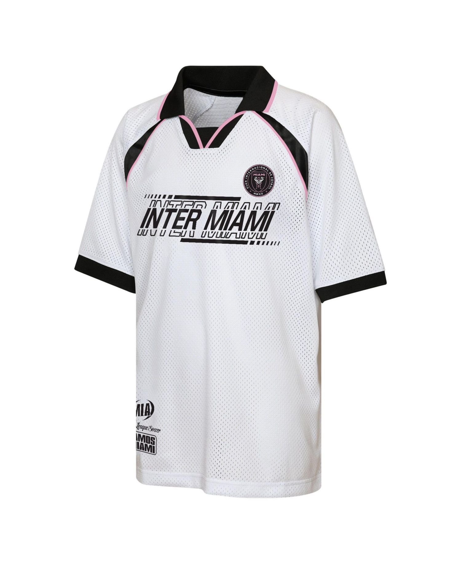 Big Boys and Girls White Inter Miami CF Mesh Raglan T-Shirt