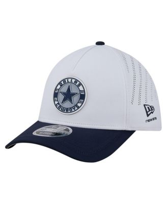 Men's White/Navy Dallas Cowboys Patch 39THIRTY A-Frame M-Crown Perforated Flex Hat