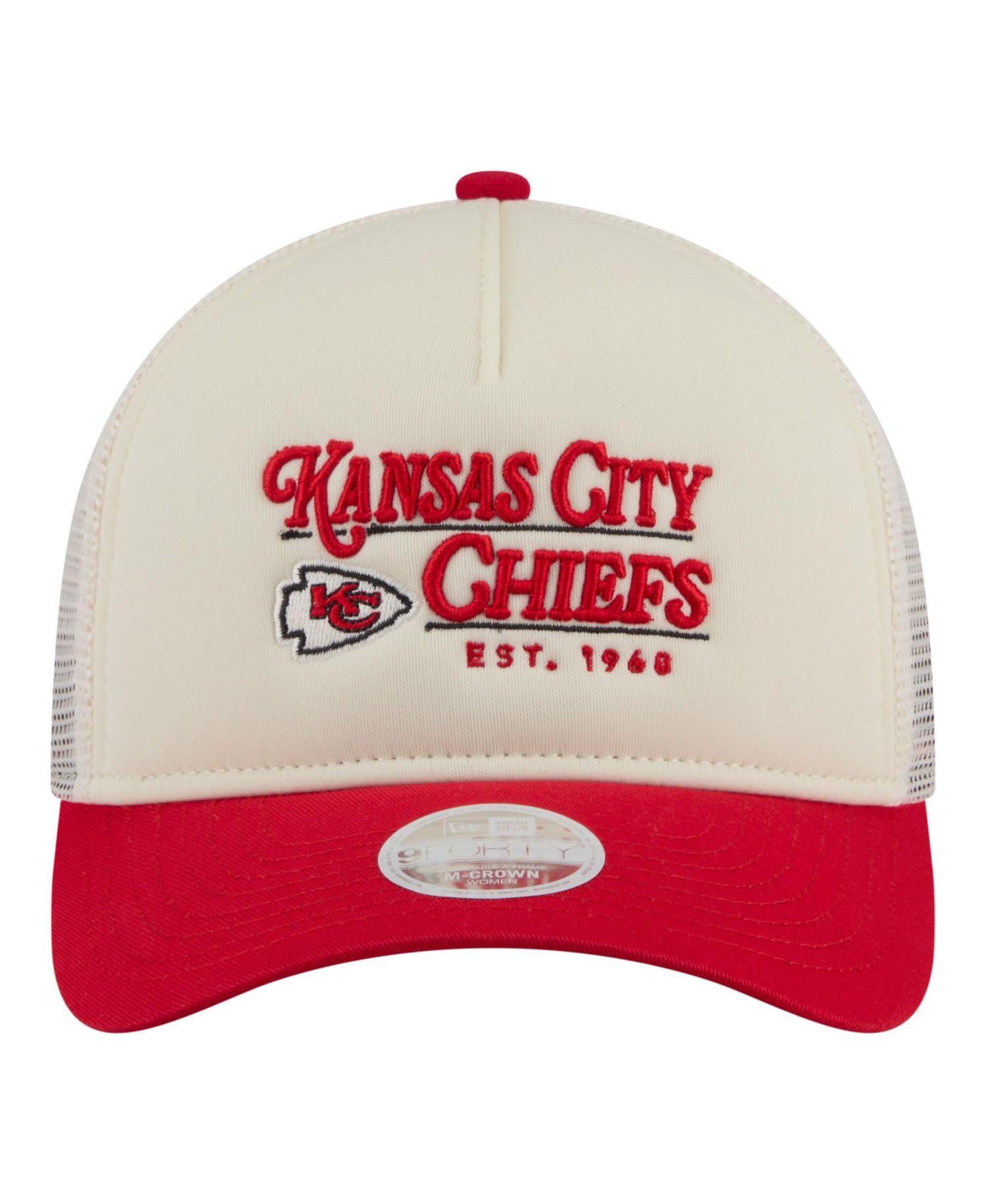 Women's Cream/Red Kansas City Chiefs Retro A-Frame 9FORTY Adjustable Hat