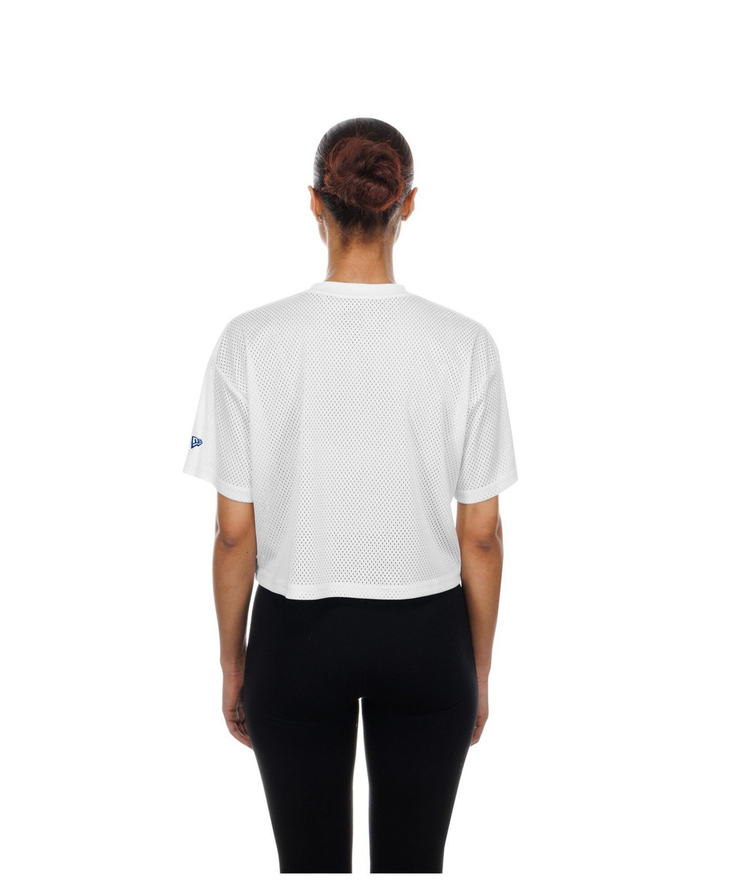 Women's White Buffalo Bills Summer Mesh Cropped Boxy T-Shirt