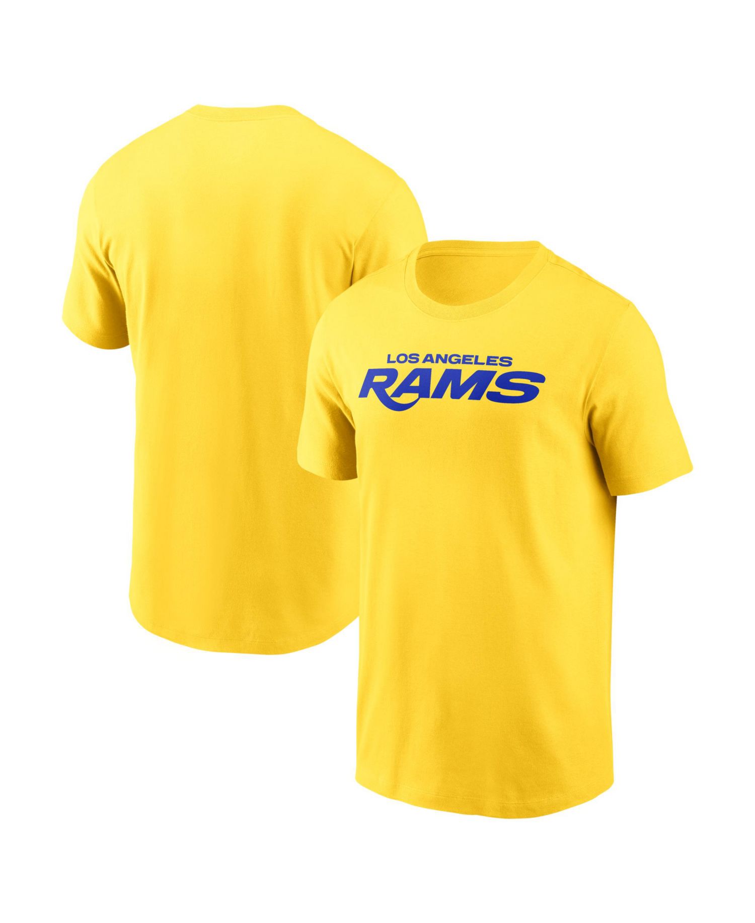 Men's Gold Los Angeles Rams Primetime Wordmark Essential T-Shirt