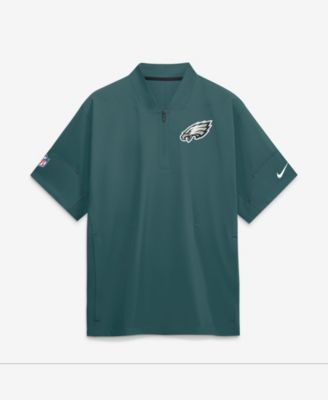 Men's Midnight Green Philadelphia Eagles Sideline Short Sleeve Quarter-Zip Coaches Jacket