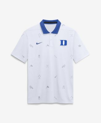 Men's White Duke Blue Devils Vapor Pattern Dri-FIT Polo Shirt