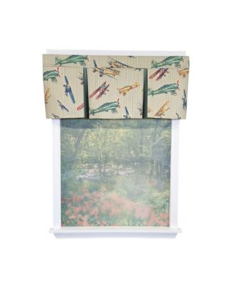 Air Show Pleated Window Valance 100% Cotton Rod Pocket