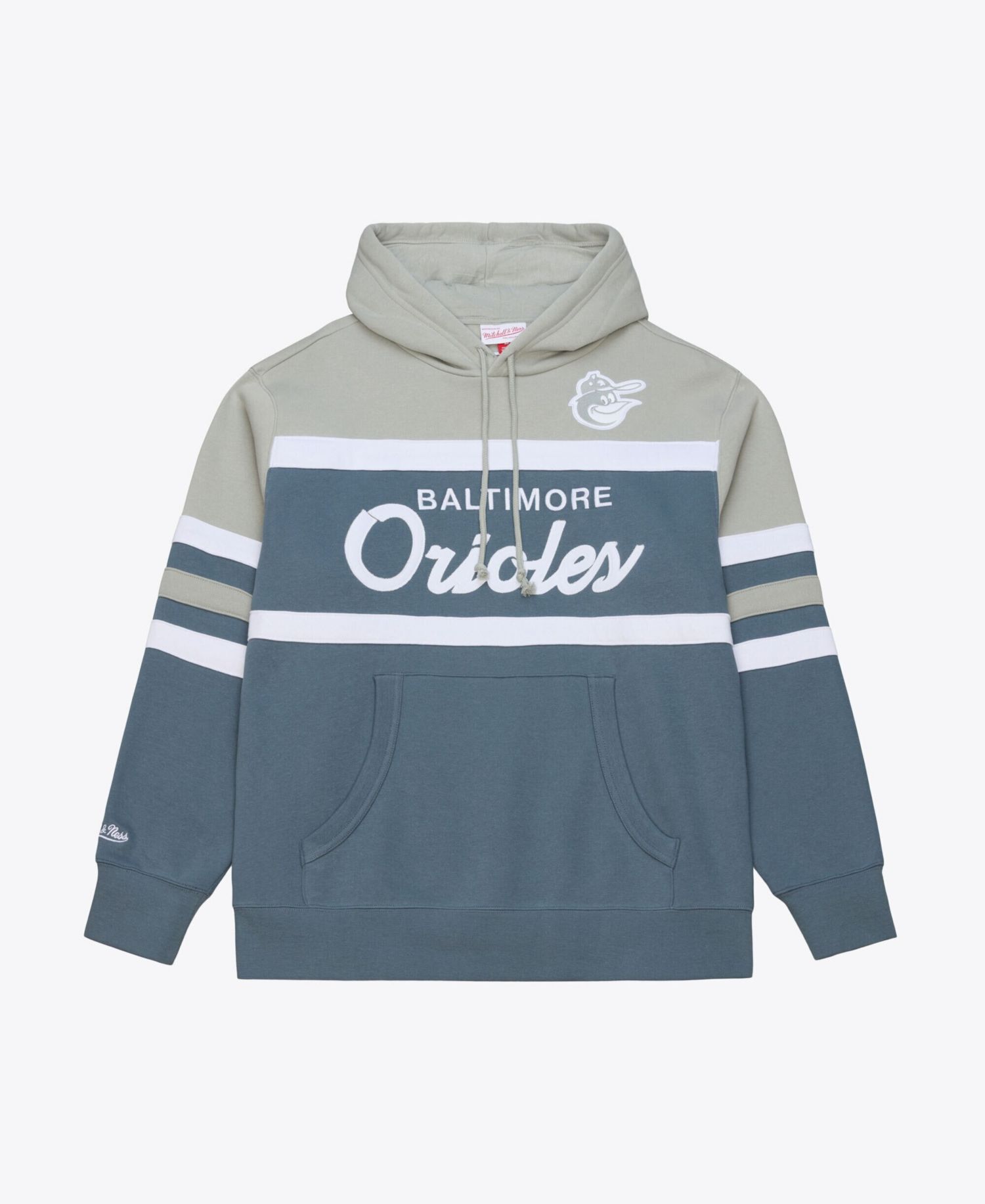 Men's Gray Baltimore Orioles Cooperstown Collection Thunderstorm Head Coach Hoodie