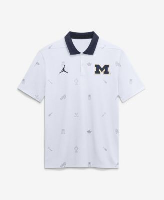 Men's White Michigan Wolverines Vapor Pattern Dri-FIT Polo Shirt