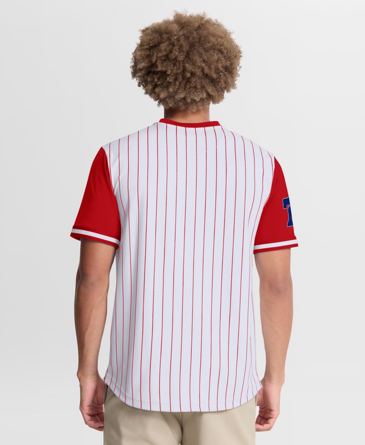 Men's White/Red Philadelphia Phillies Pinstripe Walk Off Shirt