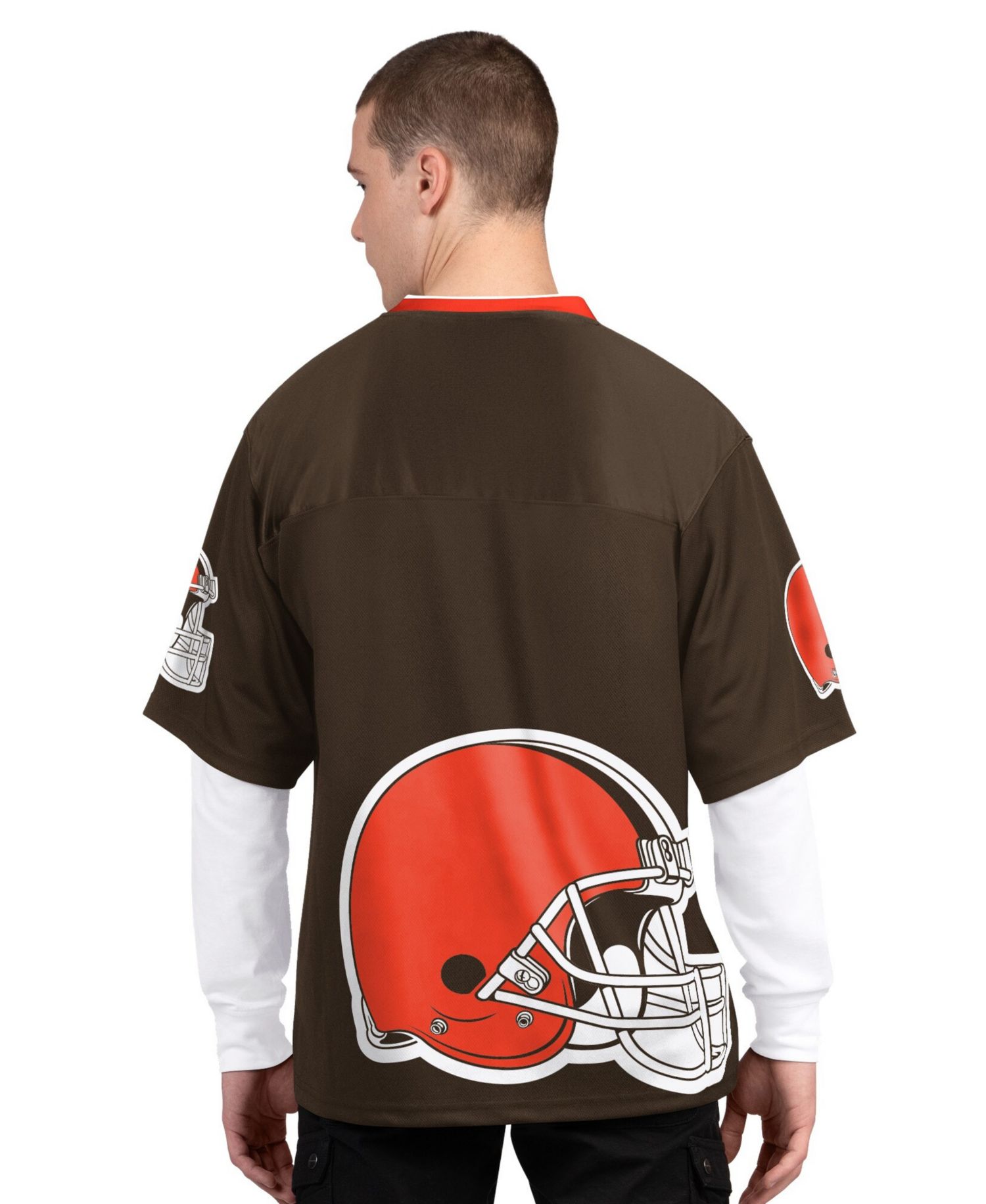 Men's Brown/White Cleveland Browns Short Sleeve Long Sleeve T-Shirt