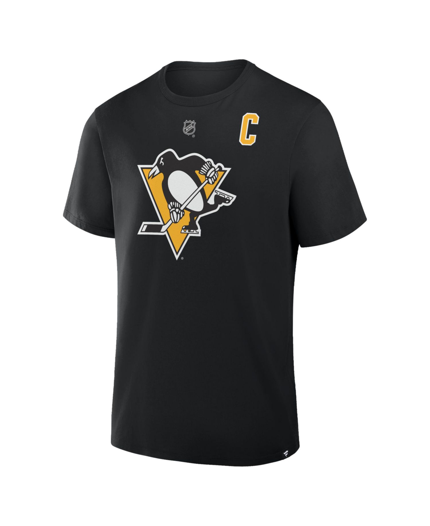 Men's Sidney Crosby Black Pittsburgh Penguins Authentic Stack Name & Number T-Shirt