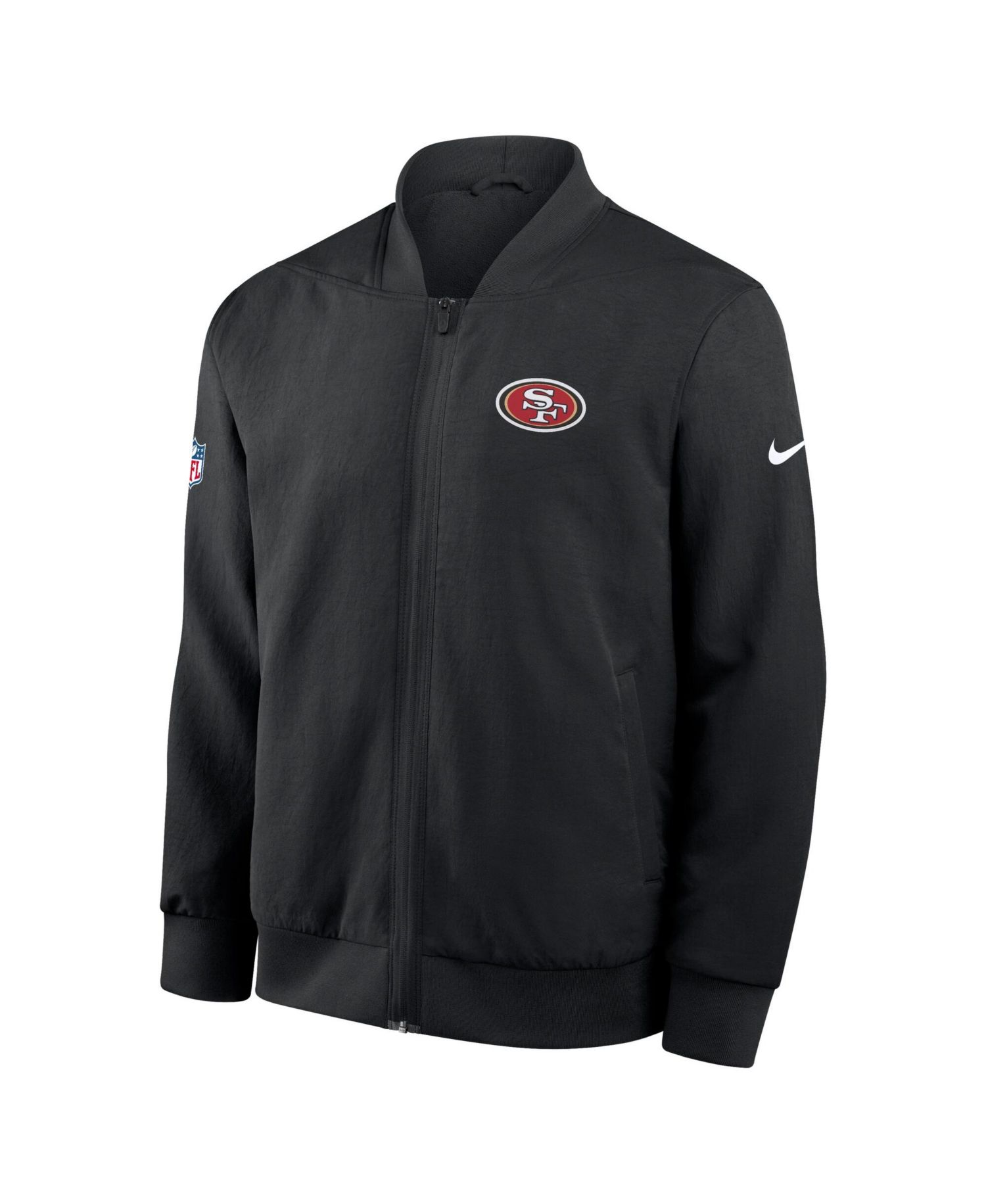 Men's Black San Francisco 49ers Sideline Full-Zip Bomber Jacket