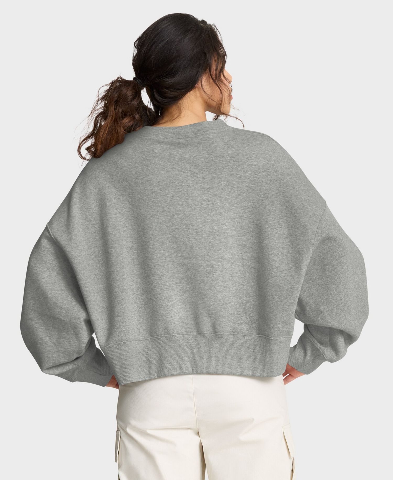 Women's Heather Gray Oregon Ducks Oversized Phoenix Arch Pullover Sweatshirt