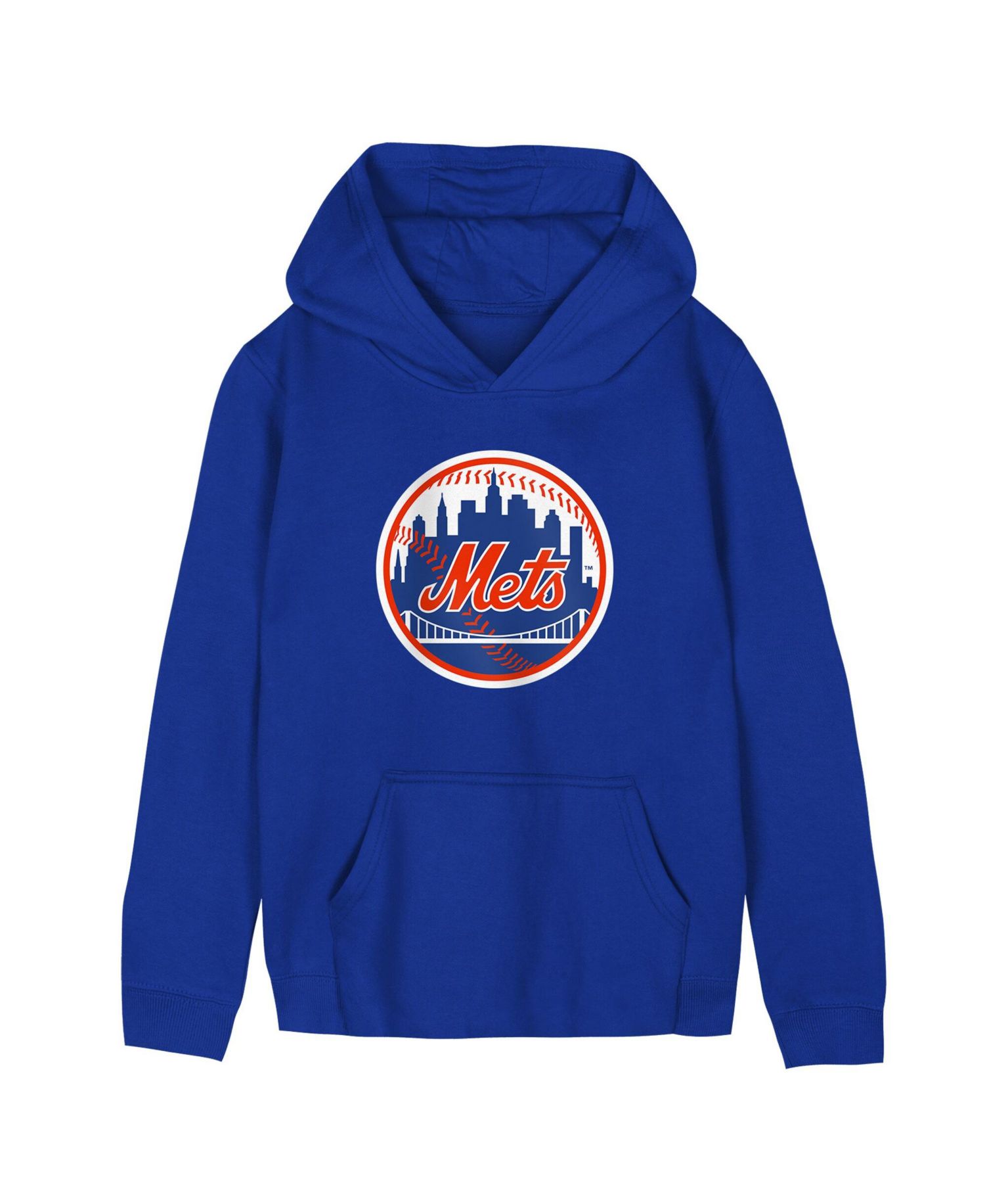 Preschool Royal New York Mets Primary Logo Fleece Hoodie