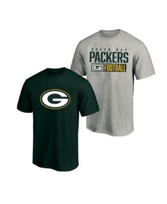 Men's Heather Gray/Green Green Bay Packers Big & Tall T-Shirt 2-Pack