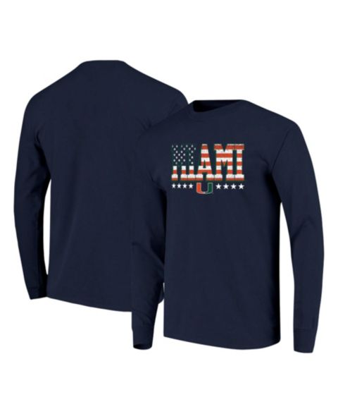Мужская футболка Image One Navy Miami Hurricanes Tall Type Flag Long Sleeve