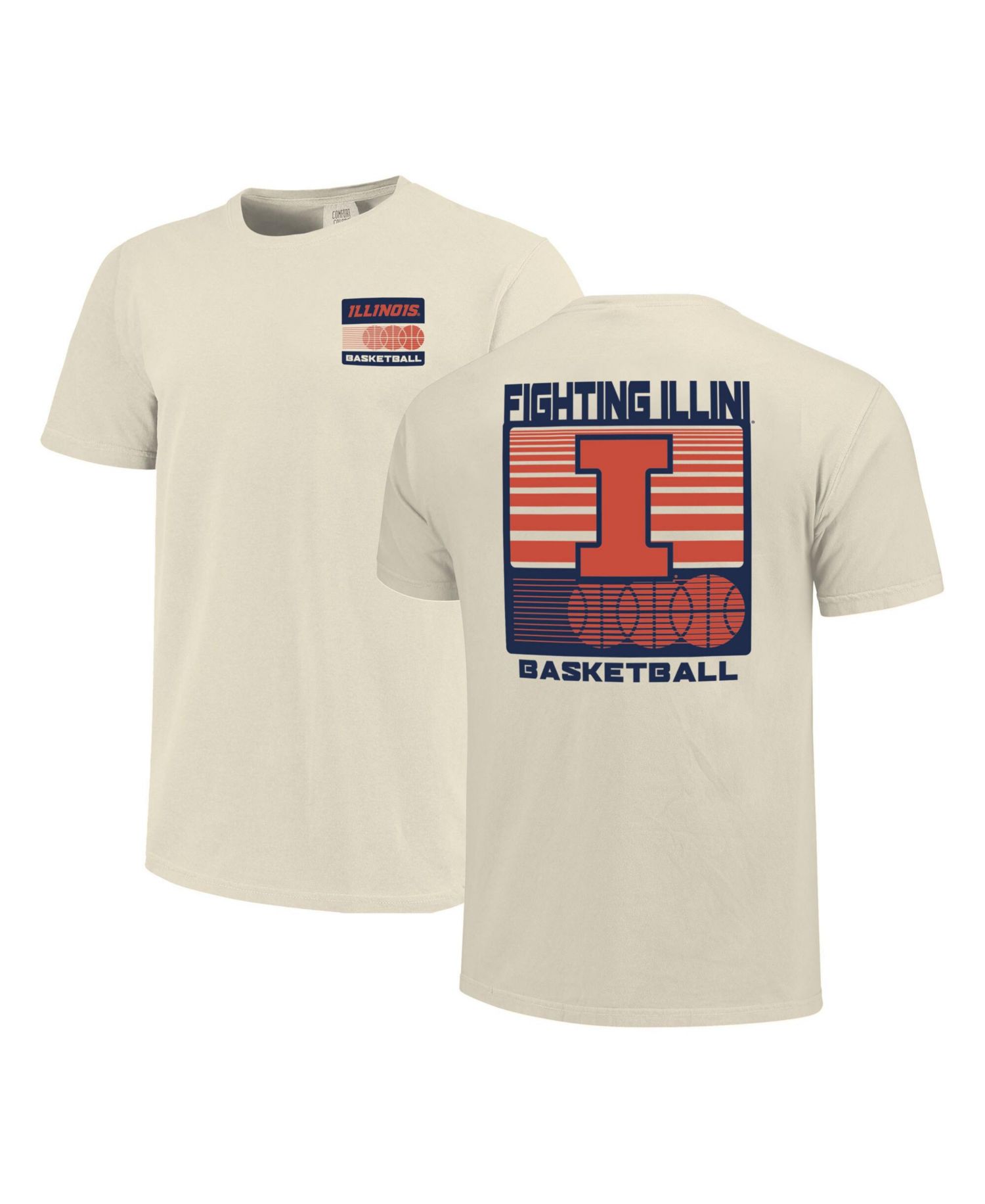 Men's Cream Illinois Fighting Illini Basketball Staredown Comfort Colors T-Shirt