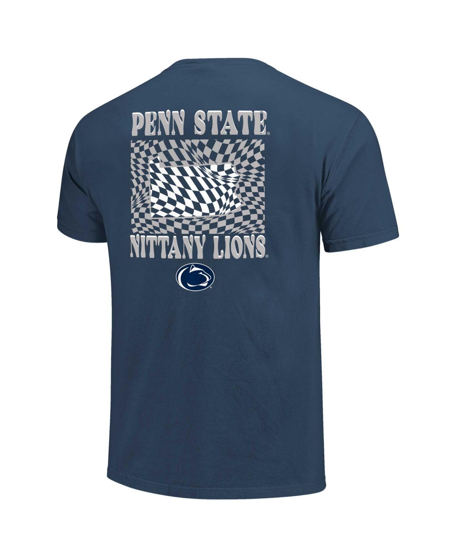 Women's Navy Penn State Nittany Lions Comfort Colors Checkered Mascot T-Shirt