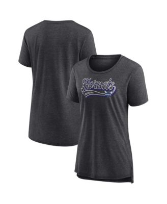 Women's Heather Charcoal Charlotte Hornets League Leader Tri-Blend T-Shirt