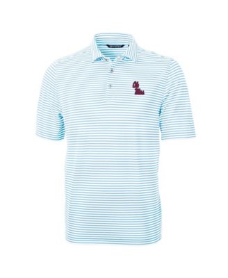 Men's Powder Blue Ole Miss Rebels Virtue Eco Pique Stripe Polo Shirt