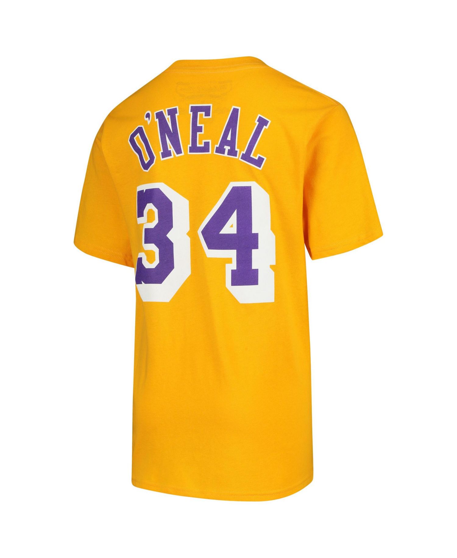 Big Boys and Girls Shaquille O'Neal Gold Los Angeles Lakers Hardwood Classics Name & Number T-Shirt