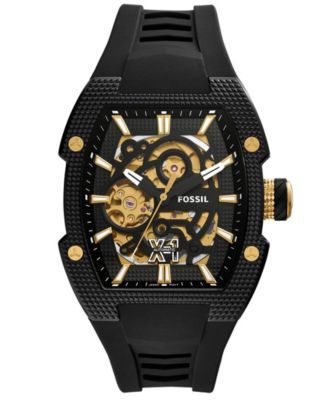 Men's Machine X1 Automatic Black Silicone Watch 44mm