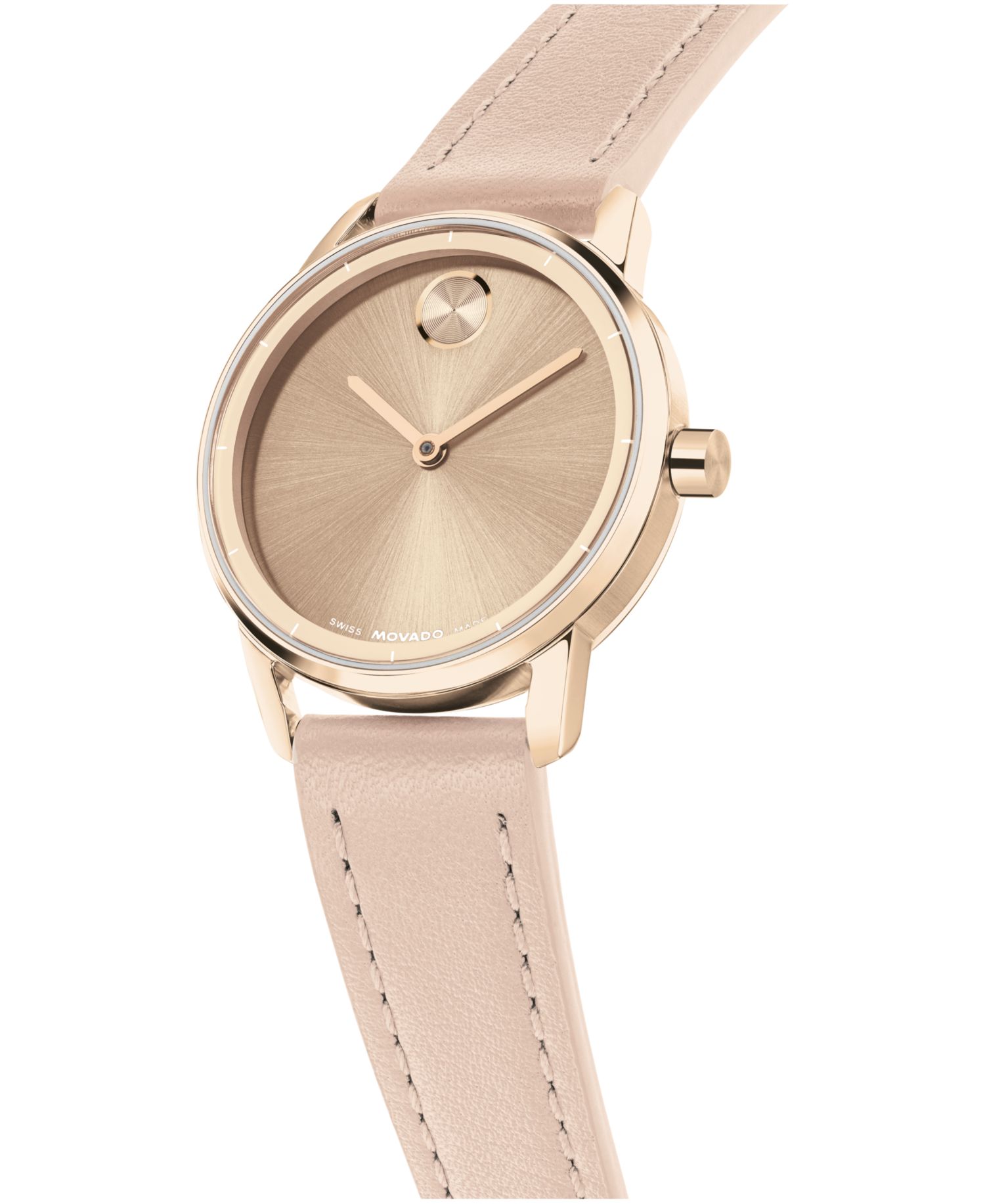 Women's Bold Echo Swiss Quartz Nude Leather Watch 30mm