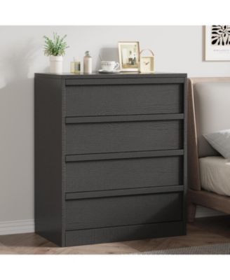 4 Drawers Nightstand for Bedroom, 39in Tall Small End Side Table with Large Storage and Anti-Tip Design, Modern Bedside Table Organizer