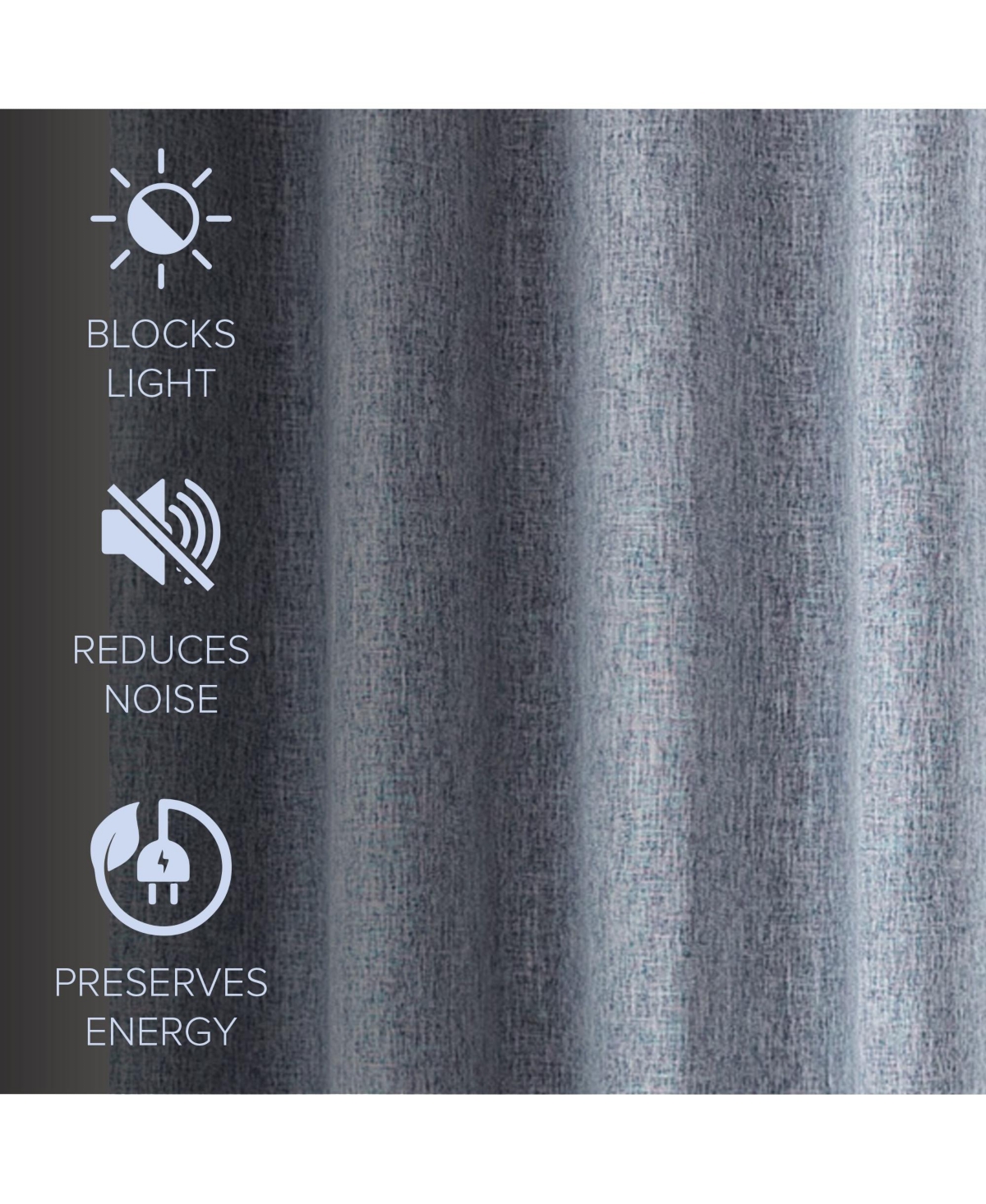 Awesome Home Linen Texture Blackout Grommet Curtains Pair (2 Panels