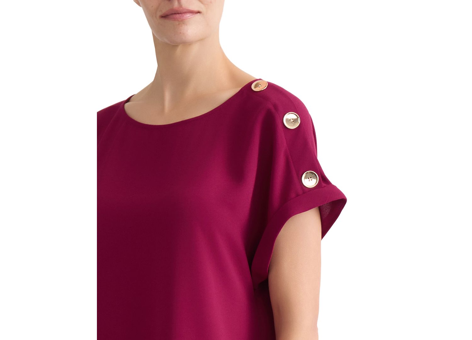 Plus Size Short-Sleeve Round Neck Top