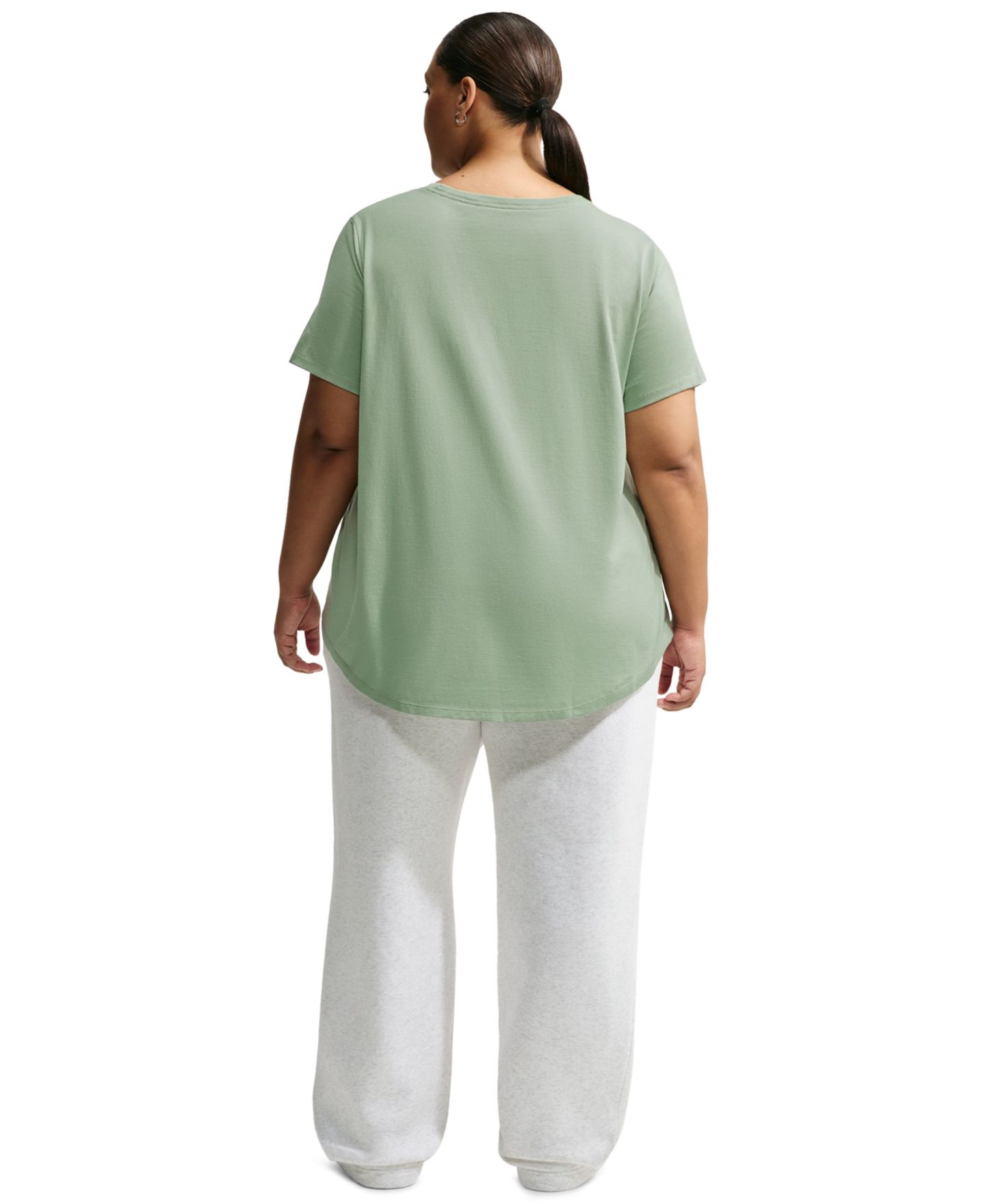 Женская футболка Nike Plus Size Active Sportswear Essentials Short-Sleeve Logo, цвет: Белый — фото 6