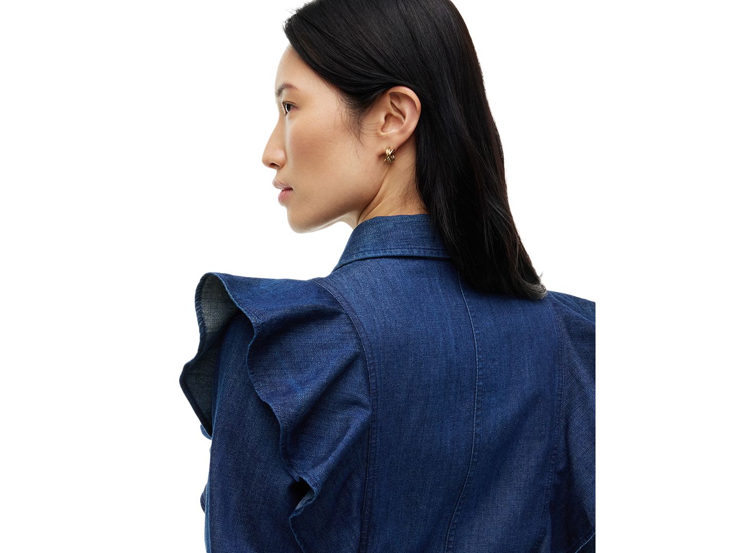 Женское платье Tommy Hilfiger Denim Volant Polo Collar, цвет: Rinse — фото 3