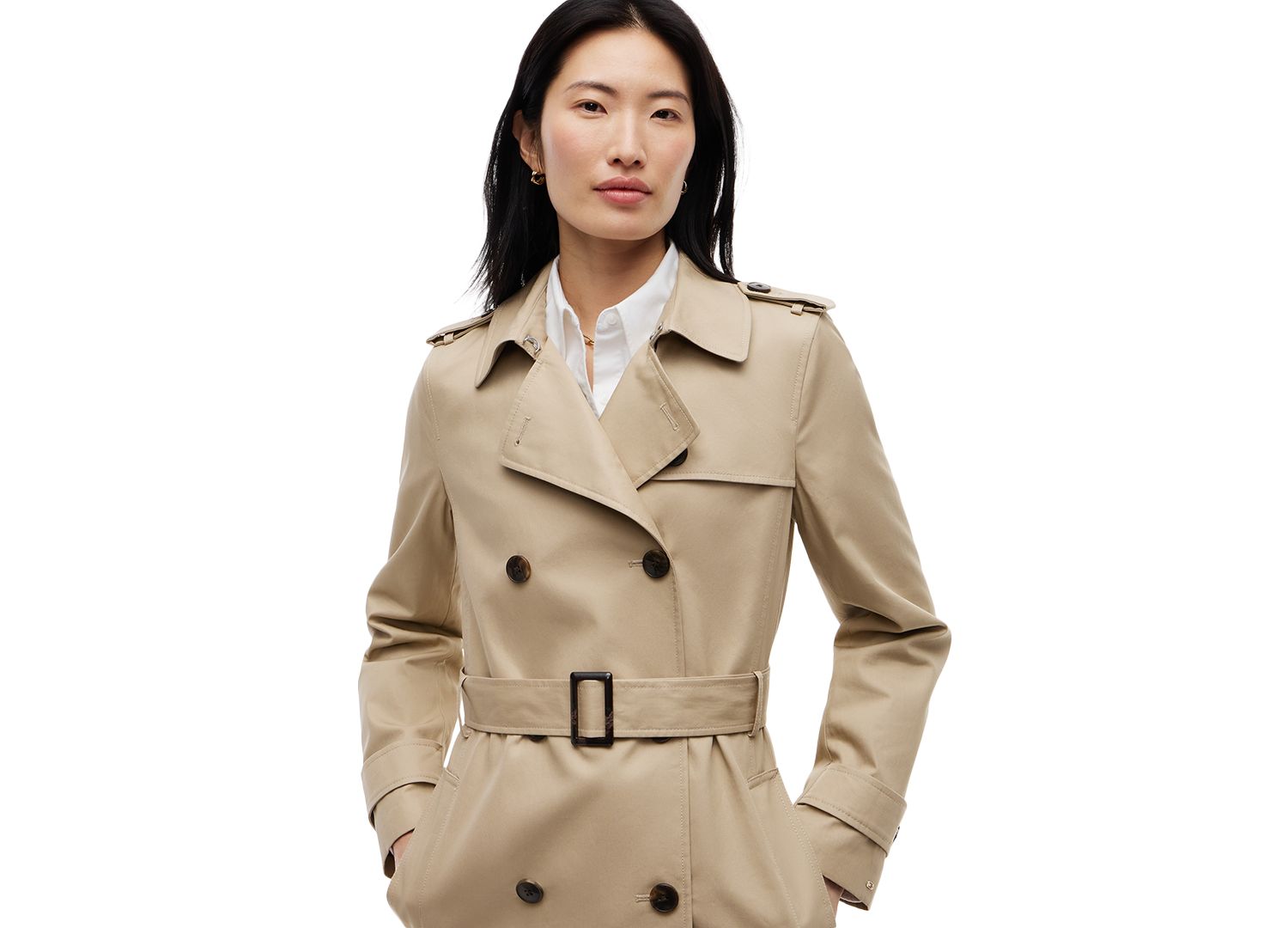 Women's Double-Breasted Belted Trench Coat