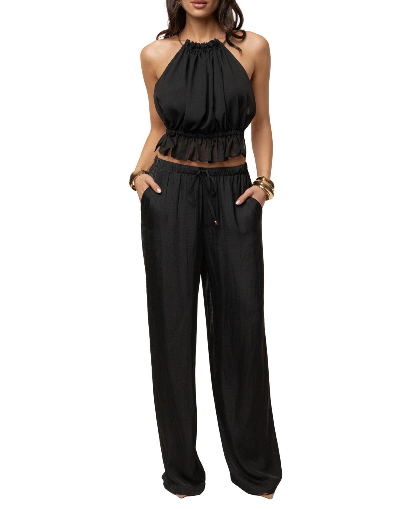 Женский топ JLUXLABEL Moonlit Coast Halter, цвет: Чёрный — фото 11