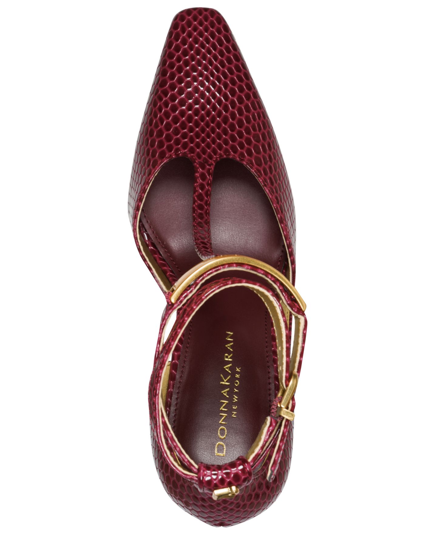 Женские туфли Donna Karan New York Samuel T-Strap Pumps, цвет: Чёрный вишнёвый — фото 4