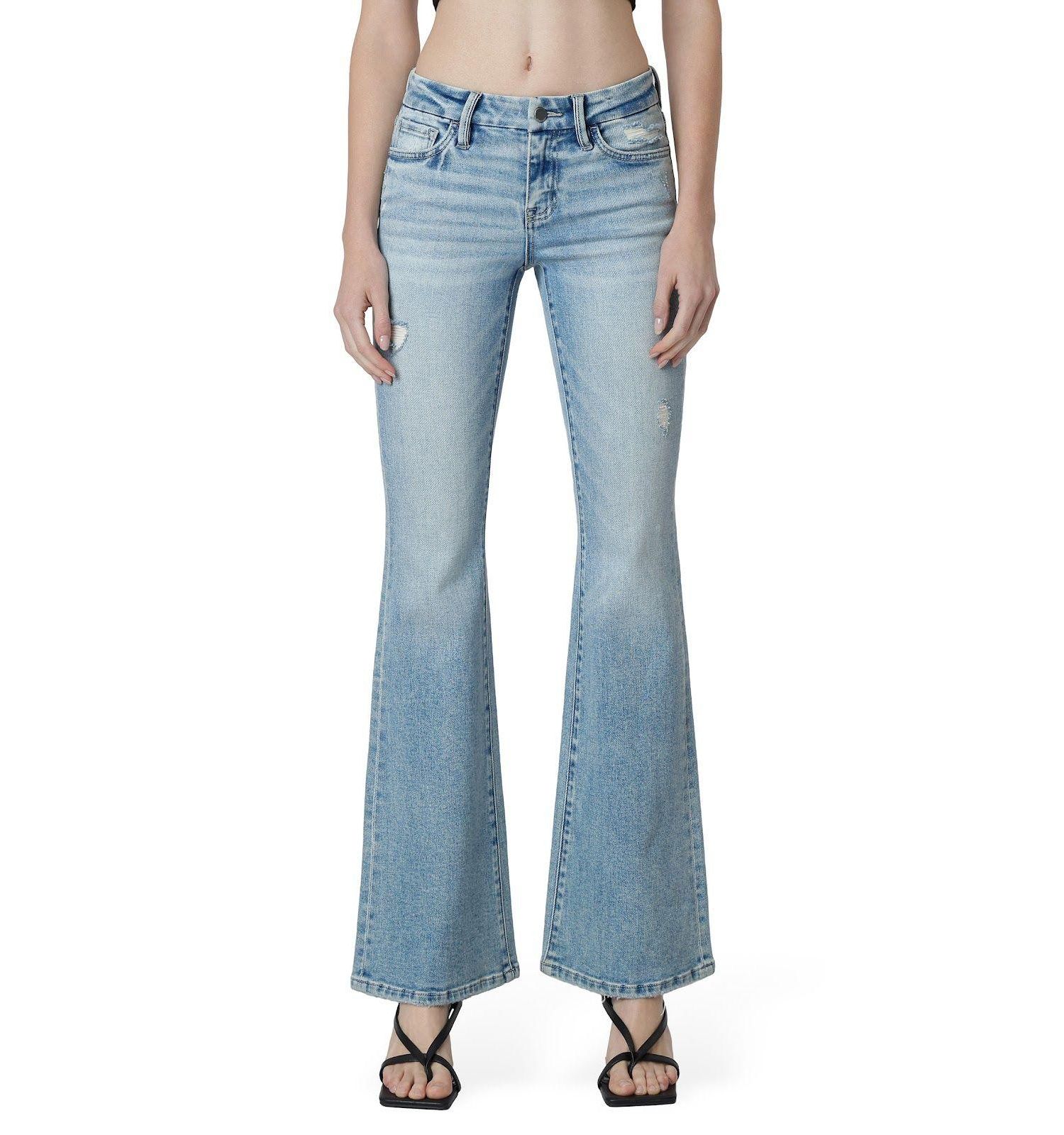 Women's Low Rise Seamless Waistband Flare Jeans