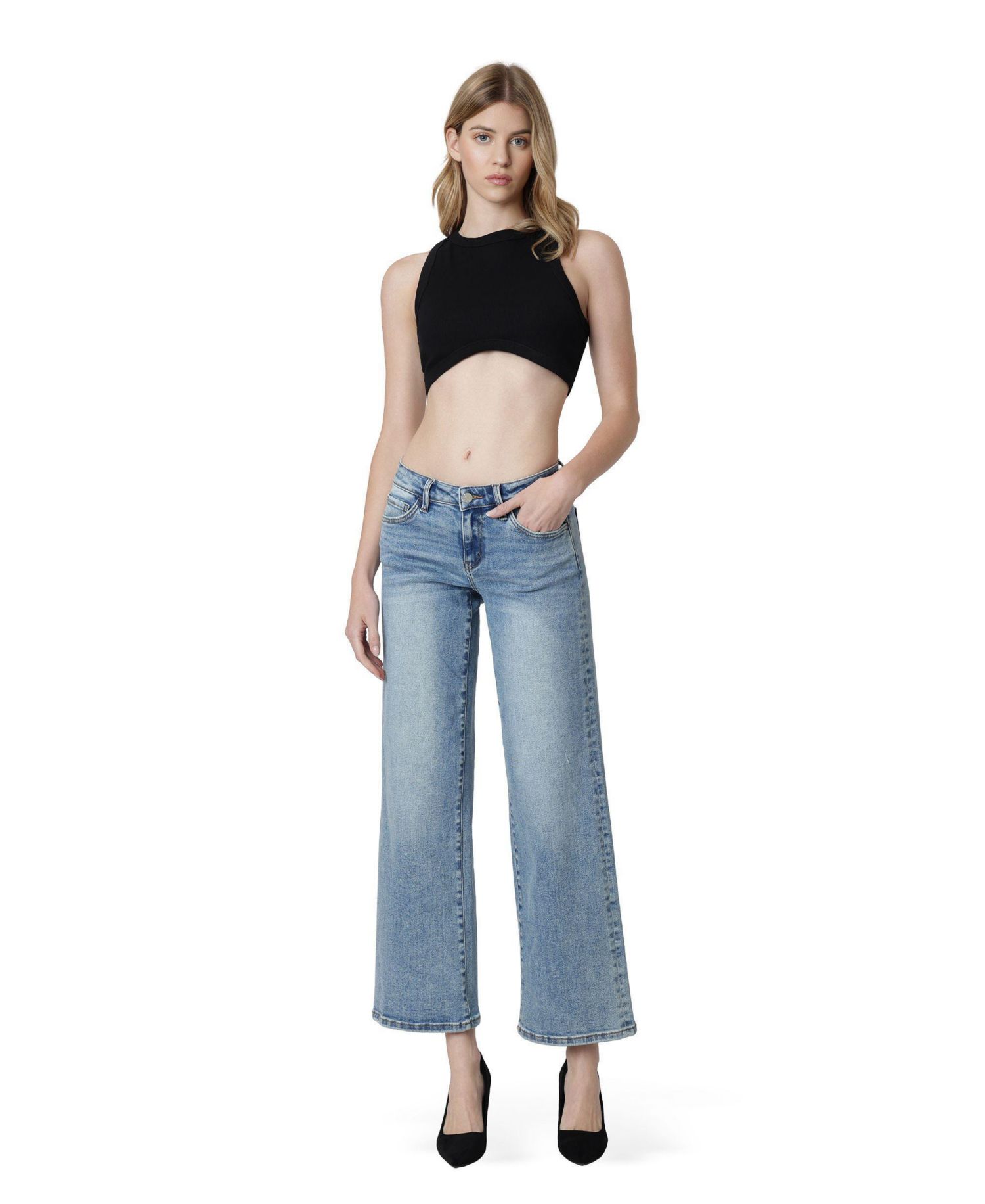Women's Low Rise Wide Leg Jeans