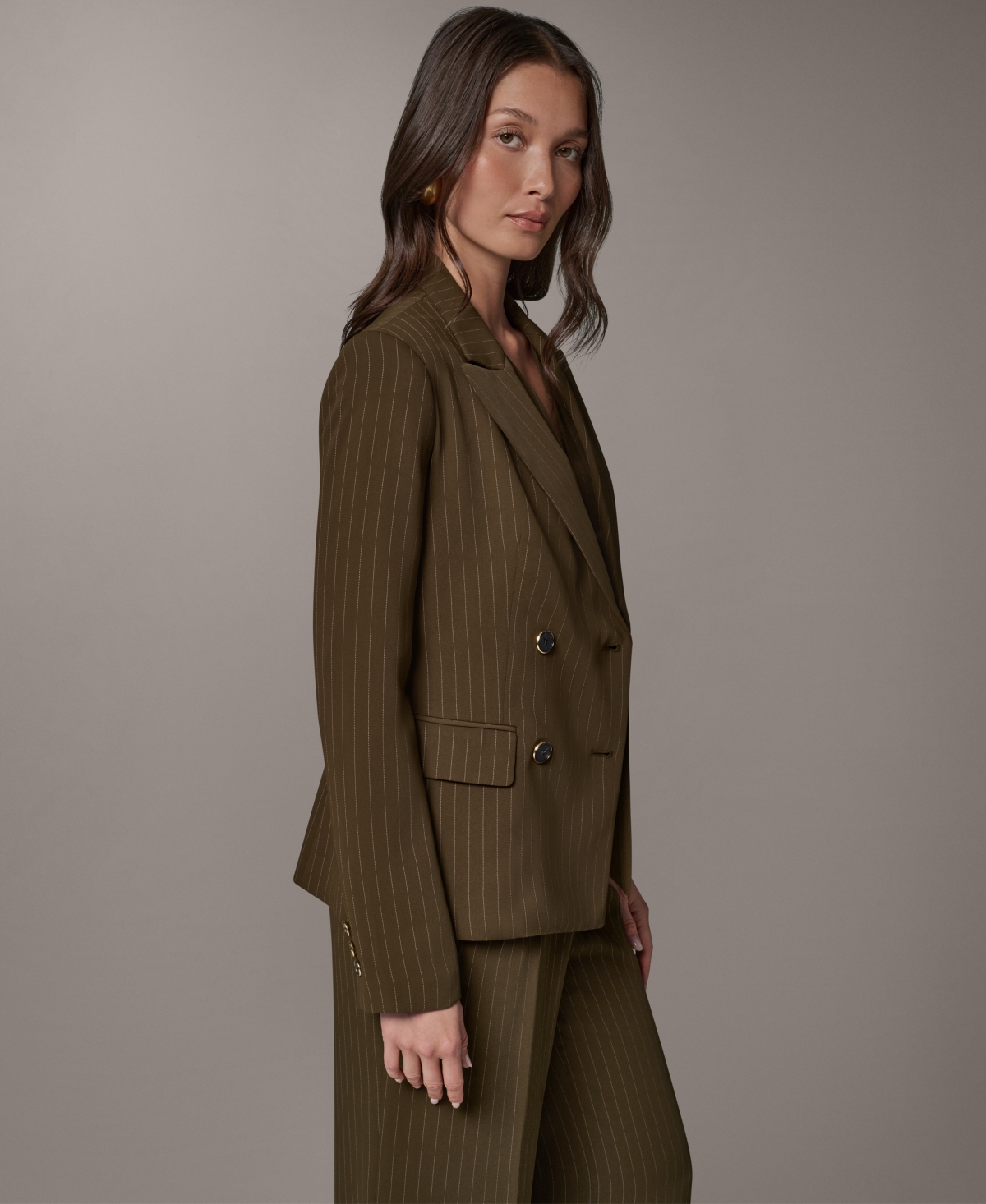 Donna Karan New York Women's Notch Lapel Collar Blazer