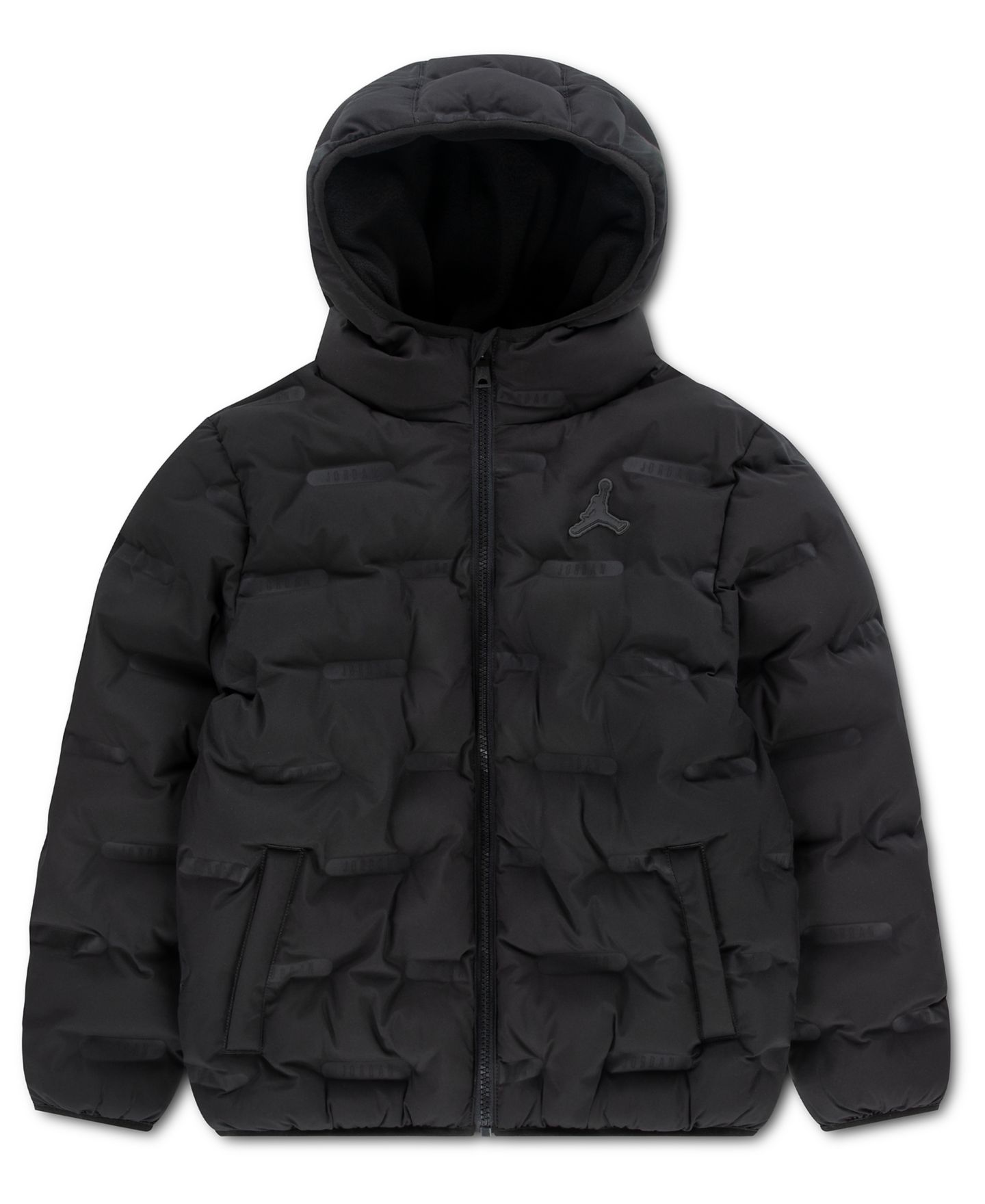 Куртка Jordan Heat Debossed Midweight Long-Sleeve Puffer Jacket для мальчиков, цвет: Чёрный — фото 1