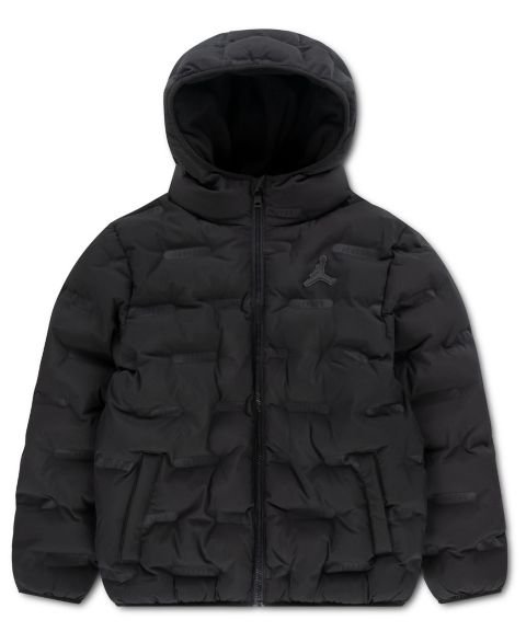 Куртка Jordan Heat Debossed Midweight Long-Sleeve Puffer Jacket для мальчиков, цвет: Чёрный