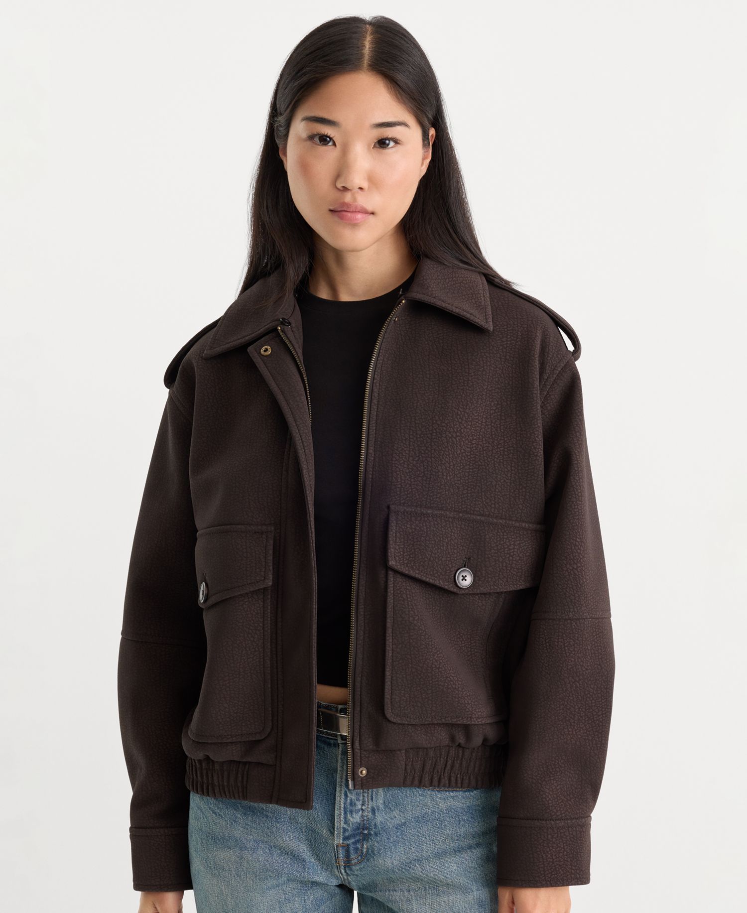 Women's Removable Faux Fur Collared Jacket