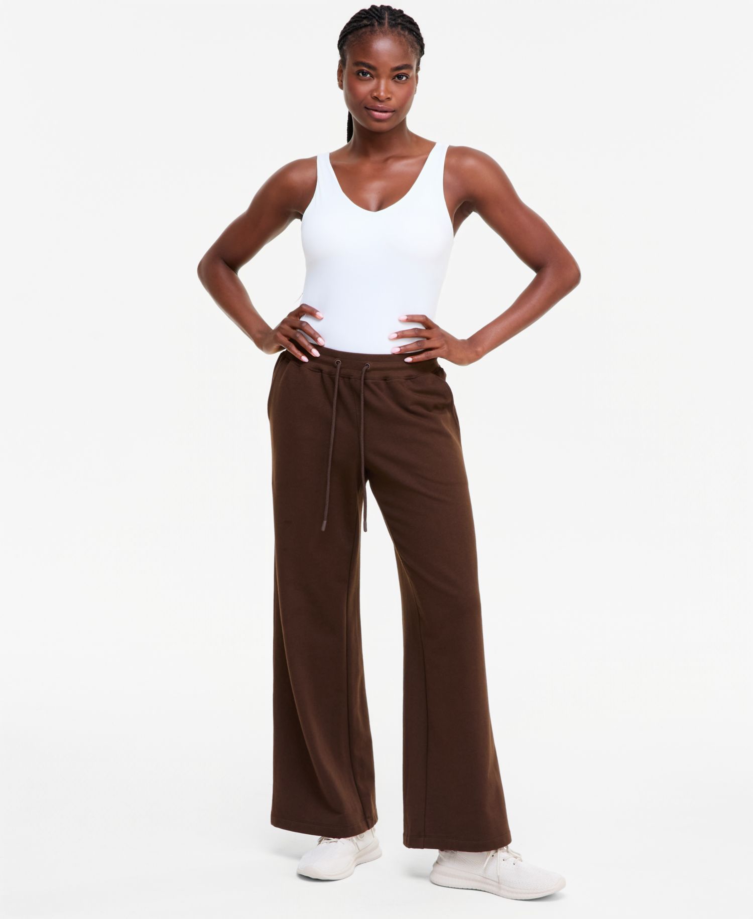 Women's Fleece Open-Hem Wide-Leg Pants