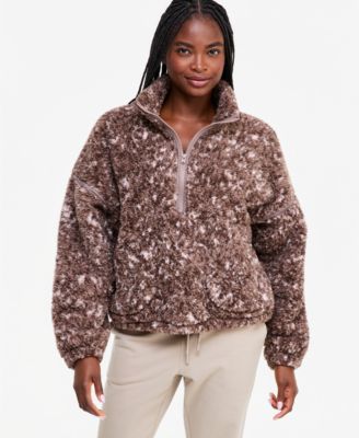 Women's Printed Sherpa Half-Zip Pullover
